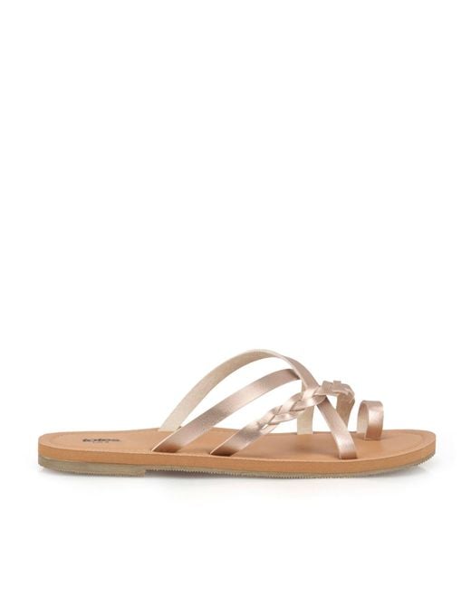 Totes Metallic Toe Post Strappy Sandals