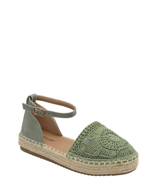 Dunlop Green Ankle Strap Flatform Shoes