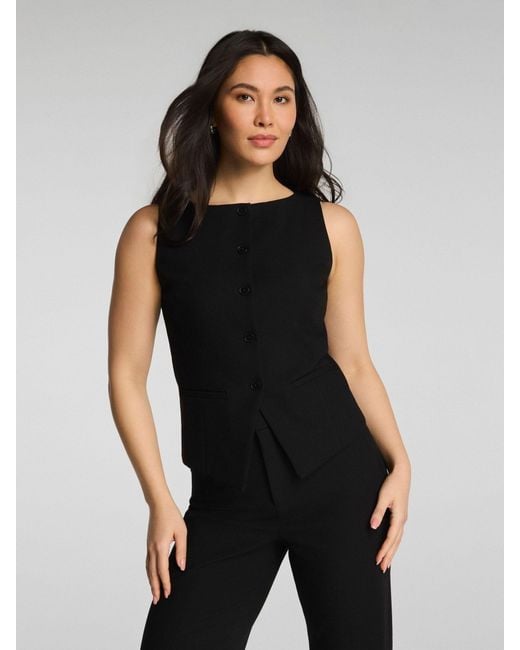 Spanx Black Wellsuited Tailored Button-Down Vest