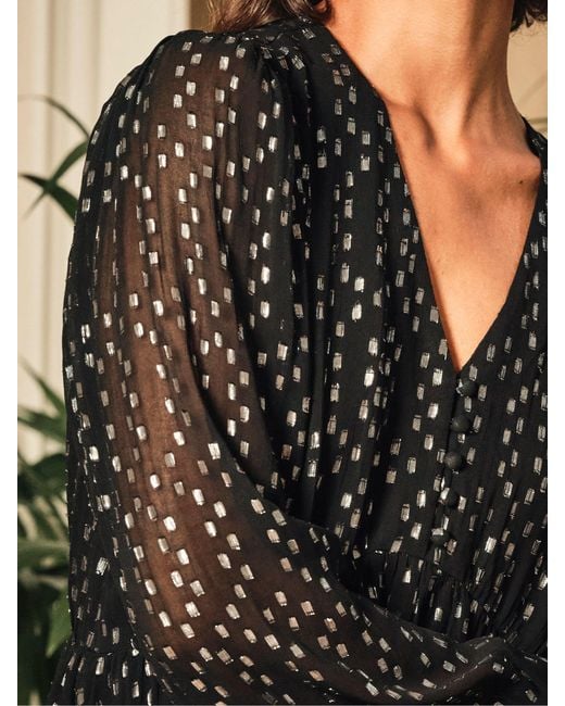 FatFace Black Fatface Lenny Metallic Mini Dress