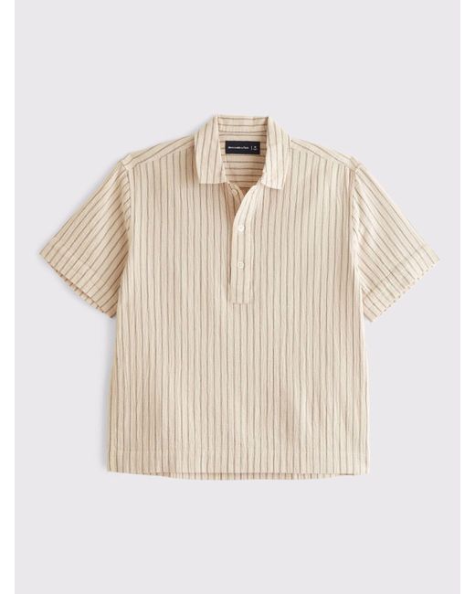 Abercrombie & Fitch Natural Short Sleeved Breezy Pop Over Shirt for men