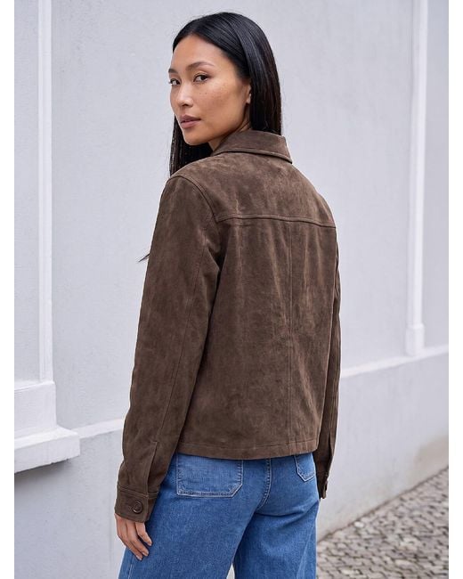 Roman Brown Suedette Button Jacket