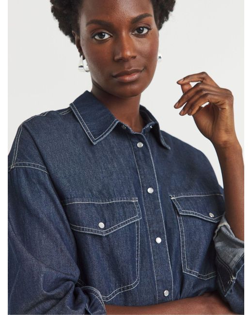JD Williams Blue Oversized Denim Shirt