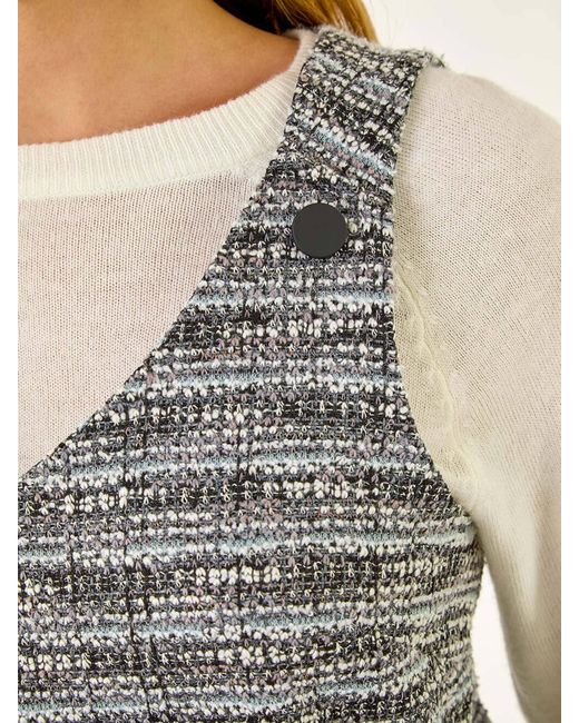 Roman Gray Textured A-Line Pocket Dress