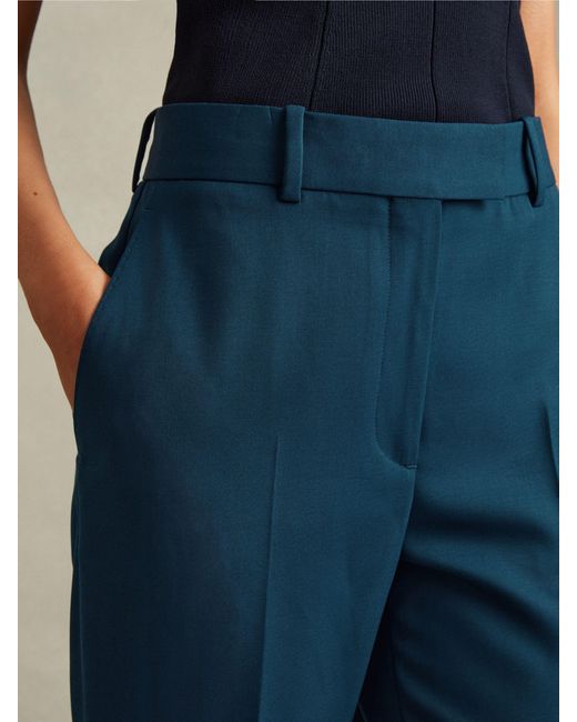 Reiss Blue Jade - Teal Petite Slim Fit Wool Blend Suit Trousers, Us 8