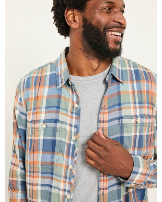 FatFace Blue Fatface Emley Long Sleeve Check Shirt for men