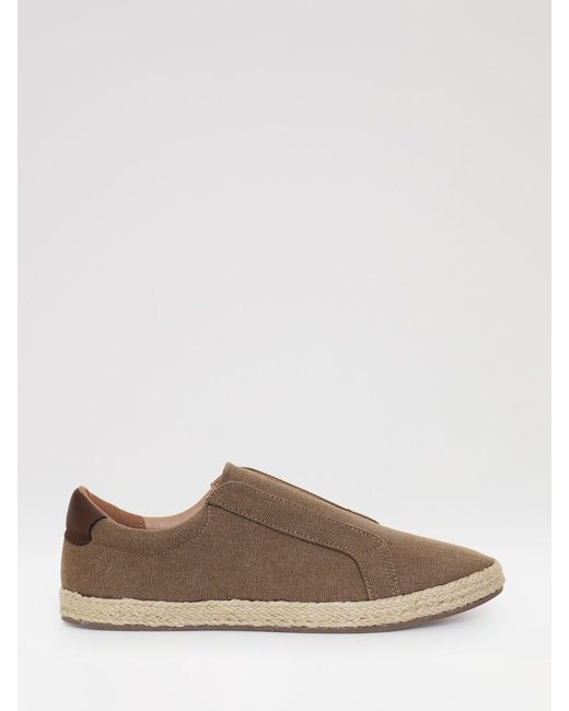 Threadbare Brown Cotton Canvas Slip On Espadrilles for men
