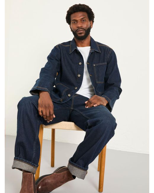 FatFace Blue Fatface Denim Worker Jacket for men