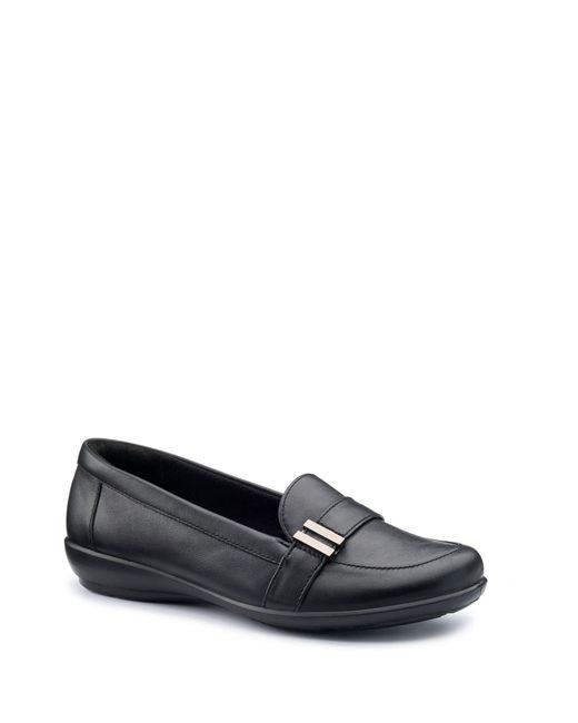 Hotter Black Extra Wide Fit Clay Slip-On Shoes
