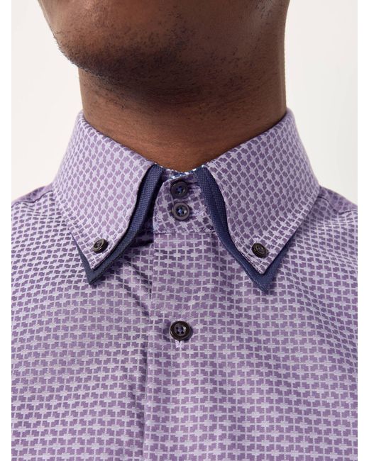 Next Regular Fit Trimmed Formal 100% Cotton Oxford Shirt in Purple für Herren