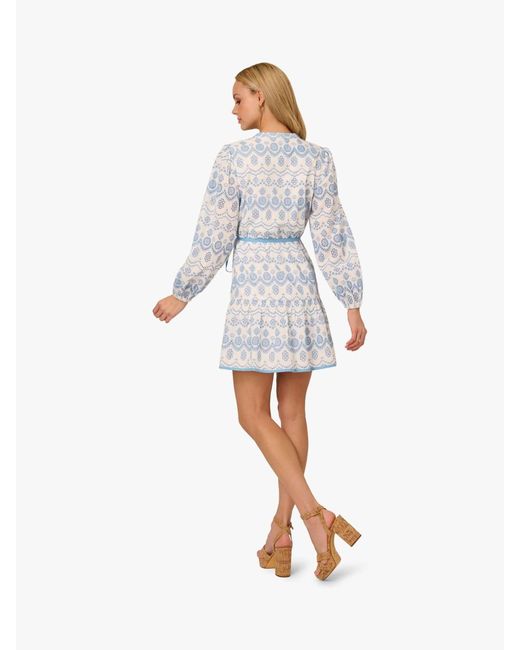 Adrianna Papell White Adrianna By Flounce Hem Short Dress