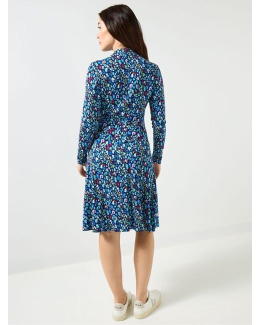 Joe Browns Blue Printed High Neck Mini Dress