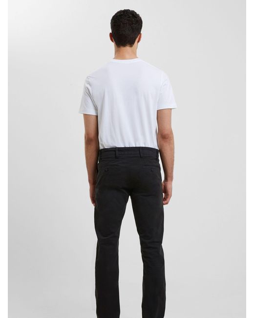 French Connection Black Stretch Chino Trousers for men