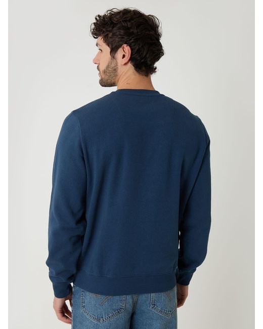 Threadbare Blue Crew Neck Sweatshirt for men