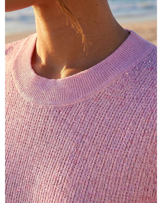 Roman Blue Sequin Knit Top