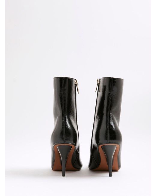 River Island Black Point Toe Heeled Ankle Boots