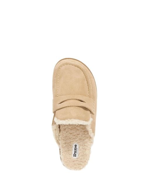 Dune Natural Goldy Lined Backless Loafers for men