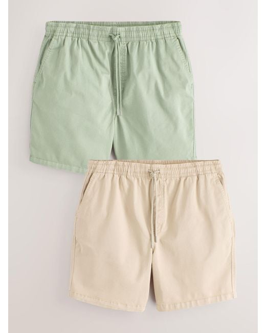Next Natural Elasticated Waist Shorts 2-Pack for men
