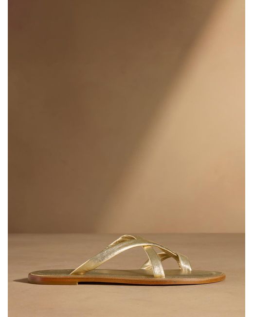 Russell & Bromley Natural Beck Crossover Toe Loop Sandals