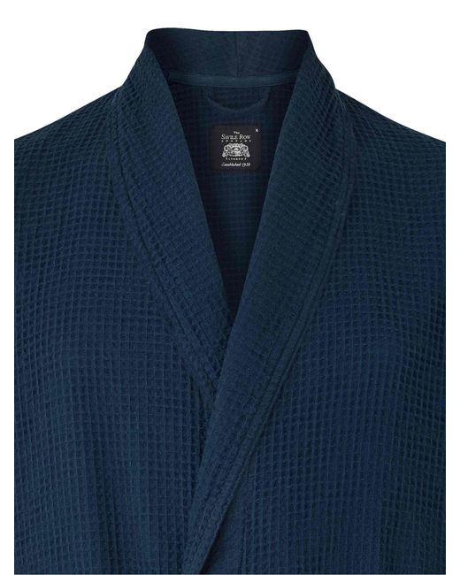 Savile Row Company Bademantel Aus 100 % Baumwolle Mit Waffelstruktur in Blue für Herren