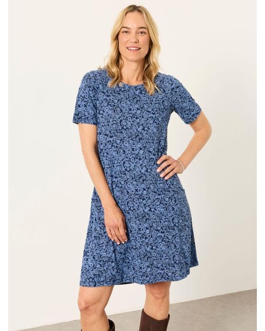 FatFace Blue Fatface Simone Floral Jersey Dress