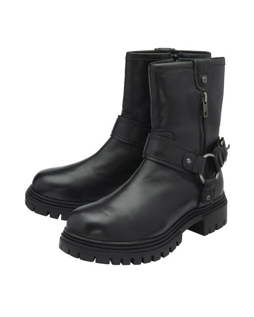 Lotus Black Ankle Boots