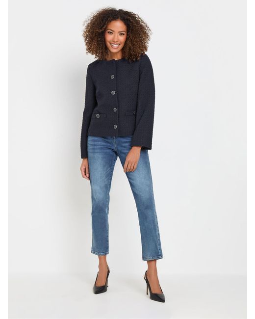 M Com Blue Boucle Button Through Jacket42