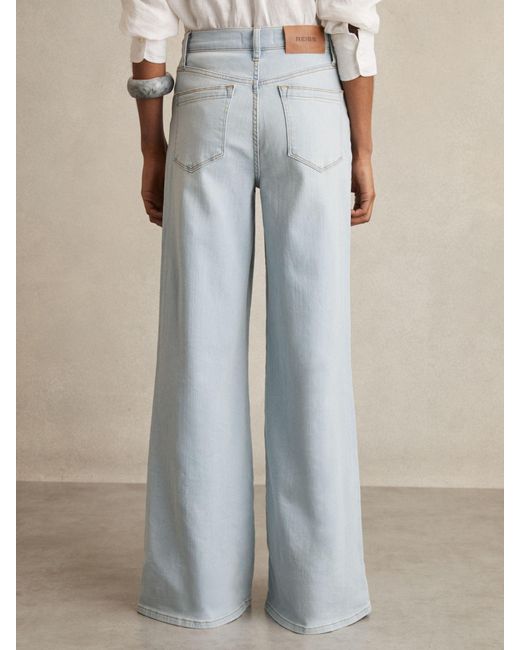 Reiss Natural Petite Stretch-Cotton Wide-Leg Jeans