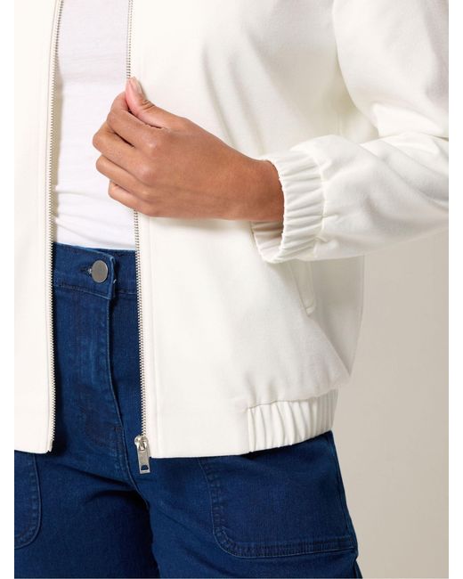 M Com White Bomber Jacket