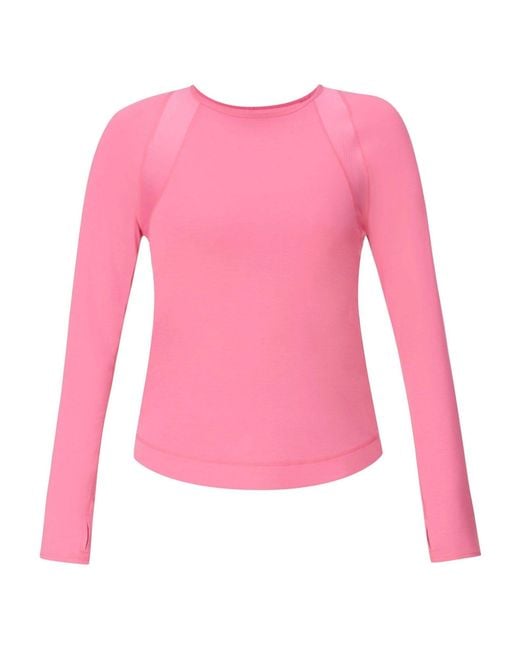 Sweaty Betty Pink Breathe Easy Mesh Long Sleeve Top