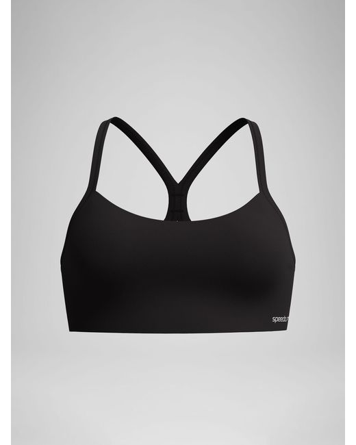 Speedo Black Solid Racerback Bikini Top