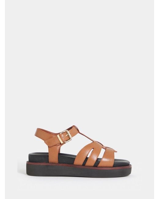 JD Williams Natural Extra Wide Fit T Bar Flat Sandals