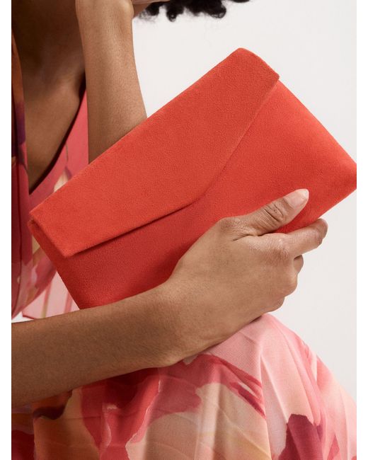 Phase Eight Red Phase Eight Suede Clutch Bag