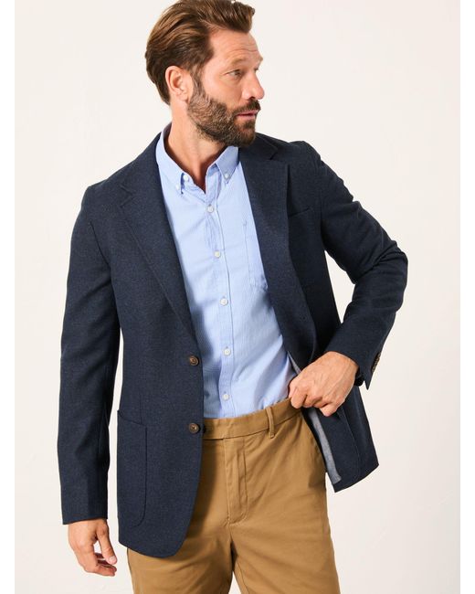 FatFace Blue Fatface Witley Wool Mix Herringbone Blazer for men