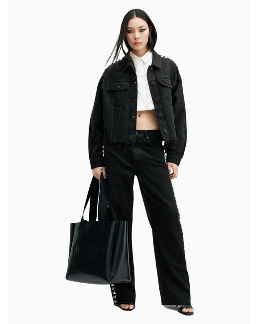 AllSaints Black Allsaints Piper Stud Shacket