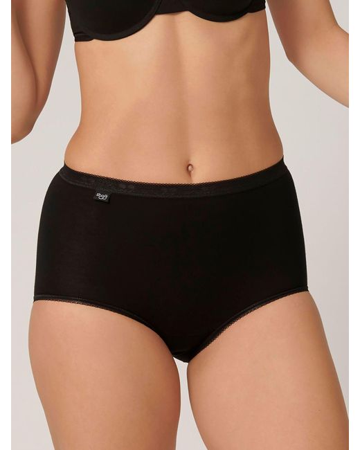 Sloggi Black High Waist Basic+ Maxi Knickers 3 Pack