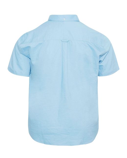 BadRhino Big & Tall Blue Short Sleeve 100% Cotton Oxford Shirt for men