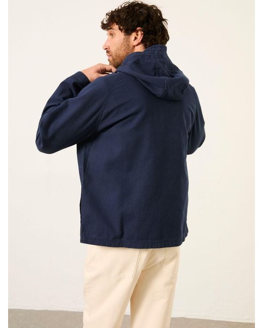 FatFace Blue Fatface Canvas Overhead Smock Jacket for men