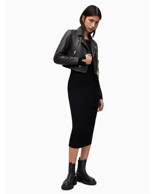 AllSaints Black Allsaints Biker-Jackeeu 42 (Uk 14)