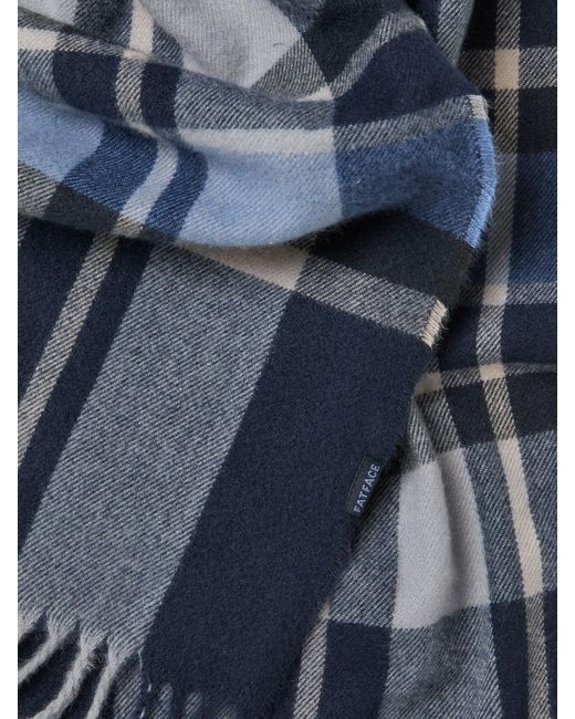 FatFace Blue Fatface Check Scarf for men