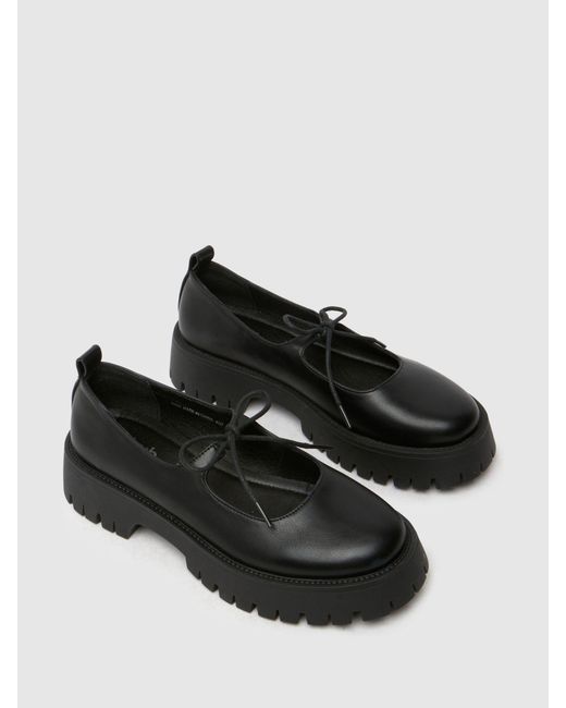 Schuh Black Liya Bow Tie Mary Jane Shoes