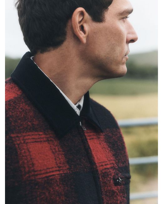 Next Red Buffalo Check Worker Jacket With Wool for men
