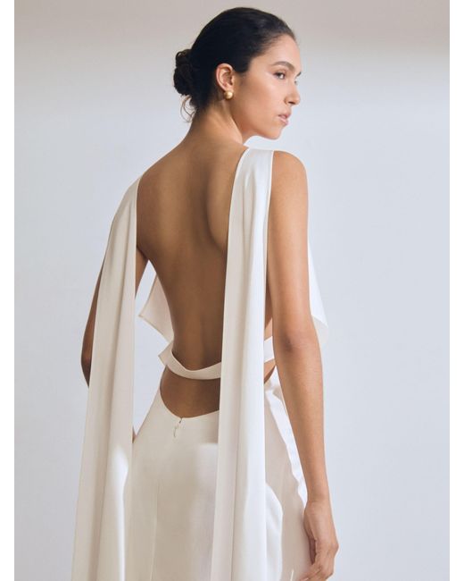 Reiss White Brackley Atelier Duchess Satin Maxi Dress