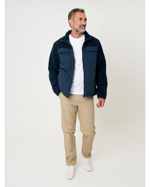 Saltwell Blue Quilted Borg Jacket for men