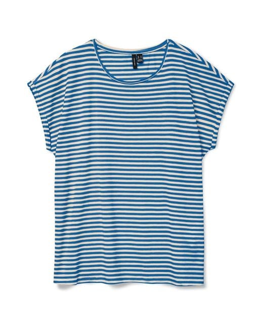 Vero Moda Blue Soft Touch Short Sleeve T-Shirt