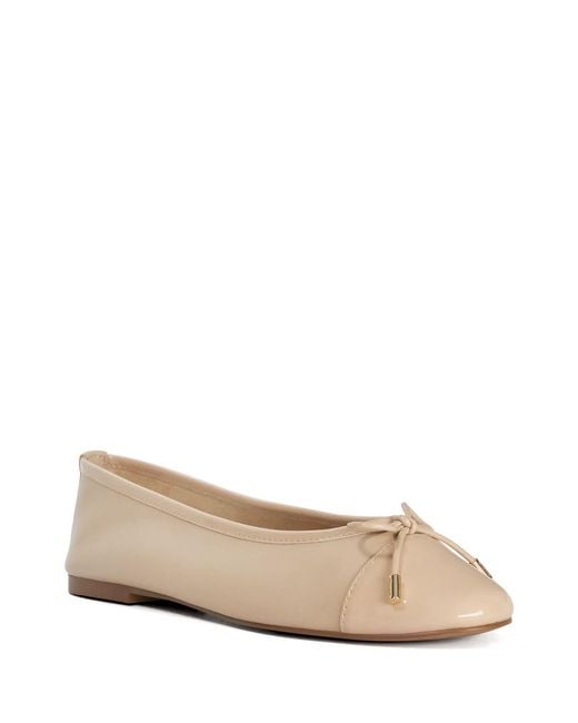 Dune Natural Leather Haliah Ballet Pumps