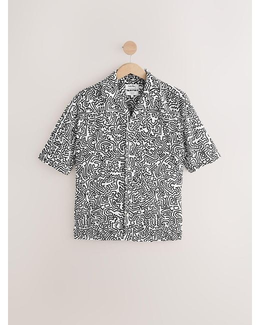 Next Gray Keith Haring Printed Short Sleeve Shirt for men