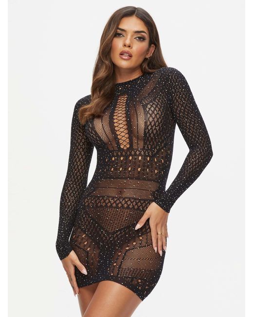 Ann Summers Black Janelle-Kleid Mit Schmucksteinen