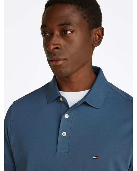Tommy Hilfiger Blue 1985 Slim Stretch Cotton Polo Shirt for men