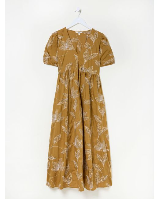 FatFace Yellow Fatface Remi Midi Dress